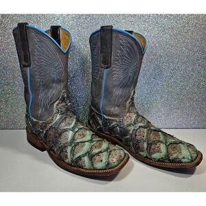 ANDERSON Bean Men's 10B Arapaima Big Bass Pirarucu Cowboy Boots Square Toe